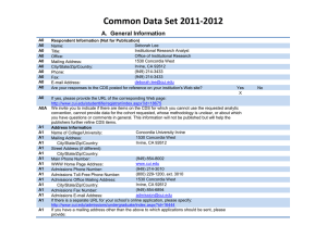 Common Data Set 2011-2012 A.  General Information