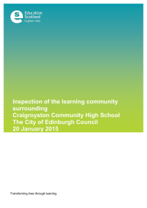 Inspection of the learning community surrounding Craigroyston Community High School