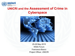 Assessment of Crime in Cyberspace UNICRI and the 25-29 May 2015