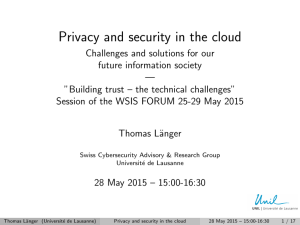 Privacy and security in the cloud
