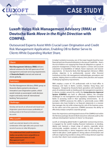 Luxoft Helps Risk Management Advisory (RMA) at