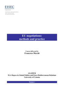 EU negotiations: methods and practice Francesco Marchi GLOPEM