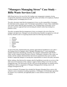&#34;Managers Managing Stress&#34; Case Study - Biffa Waste Services Ltd