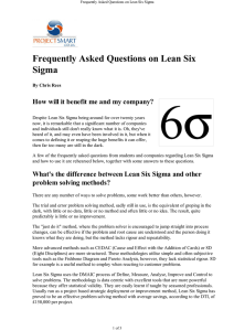 Frequently Asked Questions on Lean Six Sigma