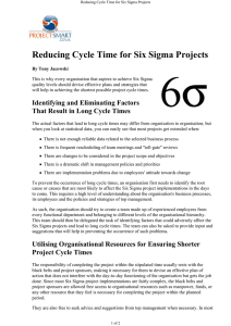 Reducing Cycle Time for Six Sigma Projects