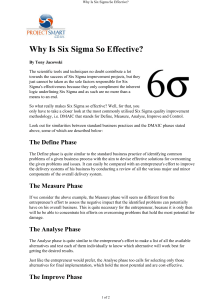 Why Is Six Sigma So Effective?