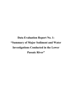 Data Evaluation Report No. 1: “Summary of Major Sediment and Water
