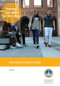 Planning your arrival A.Y 2015/2016 International Student Guide