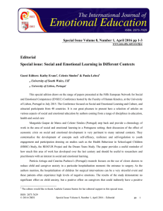 Editorial Special issue: Social and Emotional Learning in Different Contexts