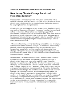 New Jersey Climate Change Trends and Projections Summary