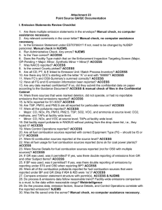 Attachment 23 Point Source QA/QC Documentation  I. Emission Statements Review Checklist