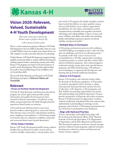 Kansas 4-H Vision 2020: Relevant,