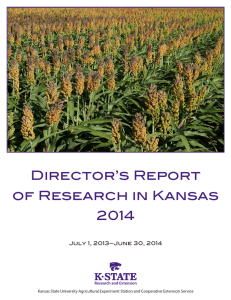 Director’s Report of Research in Kansas 2014 July 1, 2013–June 30, 2014