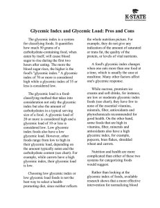 Glycemic Index and Glycemic Load: Pros and Cons