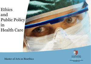 Ethics and Public Policy in