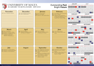 University of Malta acadeMic year planner - 2009-2010