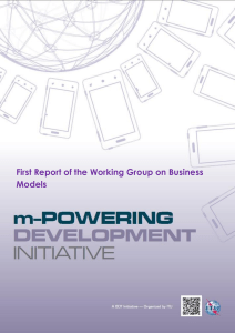 First Report of the Working Group on Business Models