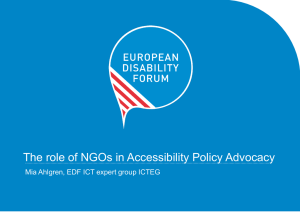 The role of NGOs in Accessibility Policy Advocacy