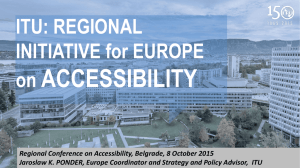 ACCESSIBILITY ITU: REGIONAL INITIATIVE for EUROPE on