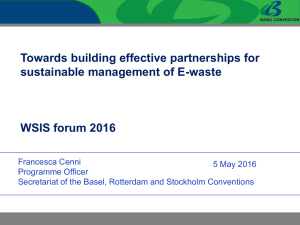 Towards building effective partnerships for sustainable management of E-waste WSIS forum 2016