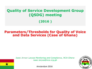 Quality of Service Development Group (QSDG) meeting Parameters/Thresholds for Quality of Voice