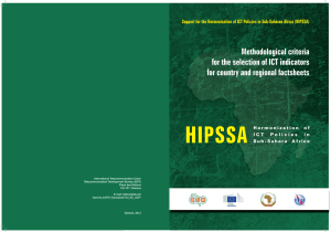 HIPSSA  Methodological criteria for the selection of ICT indicators