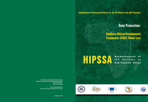 HIPSSA  Data Protection: Southern African Development