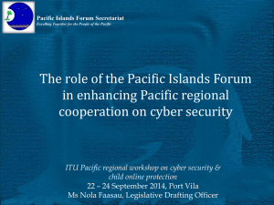 The role of the Pacific Islands Forum in enhancing Pacific regional