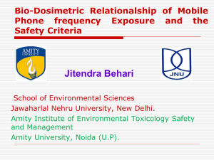 Jitendra Behari Bio-Dosimetric Relationalship of Mobile Phone frequency