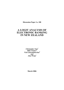 A LOGIT ANALYSIS OF ELECTRONIC BANKING IN NEW ZEALAND