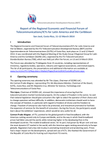 Report of the Regional Economic and Financial Forum of