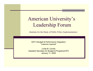 American University’s Leadership Forum (Institute for the Study of Public Policy Implementation)