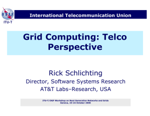 Grid Computing: Telco Perspective Rick Schlichting Director, Software Systems Research