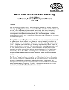 MPAA Views on Secure Home Networking