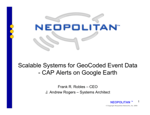 Scalable Systems for GeoCoded Event Data Frank R. Robles – CEO