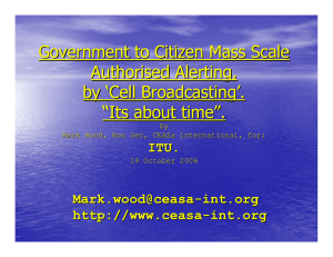 Government to Citizen Mass Scale Authorised Alerting, by