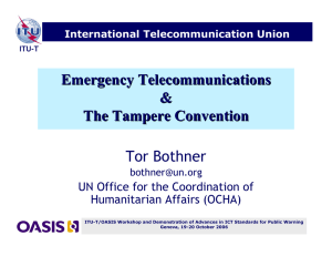 Emergency Telecommunications &amp; The Tampere