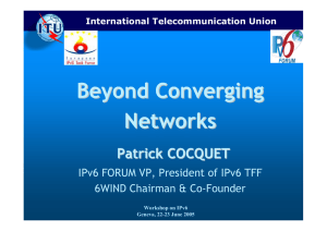 Beyond Converging Networks Patrick COCQUET