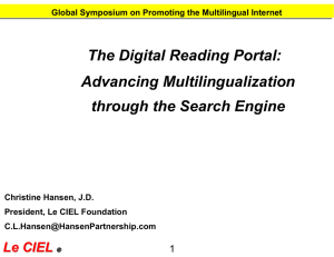 The Digital Reading Portal: Advancing Multilingualization through the Search Engine