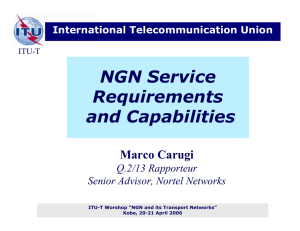 NGN Service Requirements and Capabilities Marco Carugi