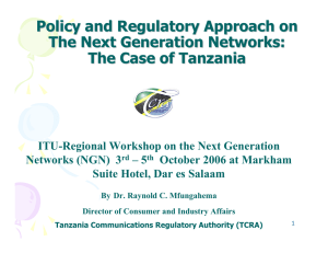 Policy and Regulatory Approach on The Next Generation Networks: