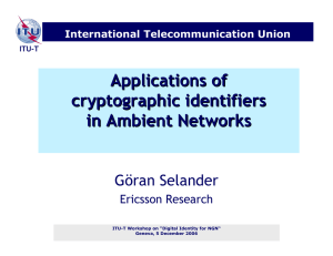 Applications of cryptographic identifiers
