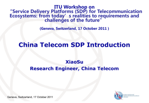 ITU Workshop on “Service Delivery Platforms (SDP) for Telecommunication