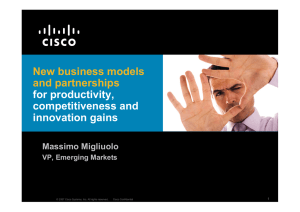 New business models and partnerships for productivity, competitiveness and