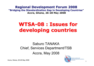 WTSA - 08 : Issues for developing countries