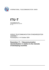 ITU-T  – Telecommunication Resolution 17