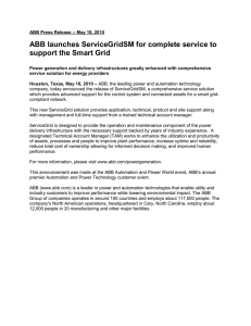ABB launches ServiceGridSM for complete service to support the Smart Grid
