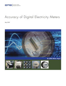 Accuracy of Digital Electricity Meters  An EPRI White Paper May 2010