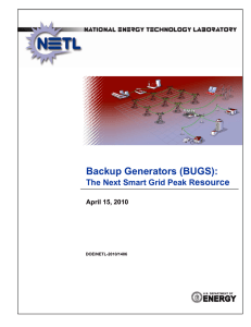 Backup Generators (BUGS): esource The Next Smart Grid Peak R April 15, 2010