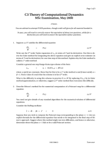 C3 Theory of Computational Dynamics MSc Examination, May 2000